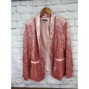 Venus Crushed Velvet Blazer Jacket Pink Coquette Soft Glam Romantic Boho Sz 4